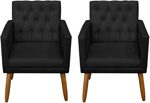 Kit 2 Poltronas Cadeira Decorativa para sala de estar recepção reforçada