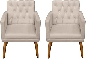 Kit 2 Poltronas Cadeira Decorativa para sala de estar recepção reforçada