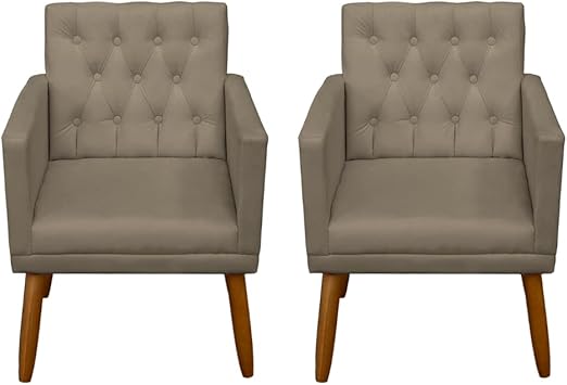 Kit 2 Poltronas Cadeira Decorativa para sala de estar recepção reforçada