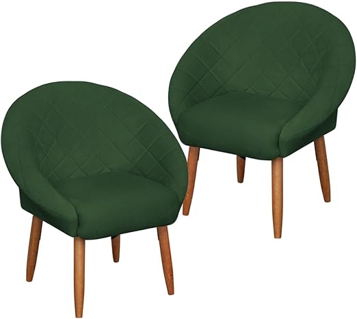 Poltrona Cadeira para Recepção sala de estar Sala de Leitura resistente reforçada tecido veludo pés madeira