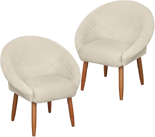 Poltrona Cadeira para Recepção sala de estar Sala de Leitura resistente reforçada tecido veludo pés madeira