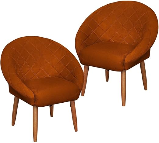 Poltrona Cadeira para Recepção sala de estar Sala de Leitura resistente reforçada tecido veludo pés madeira