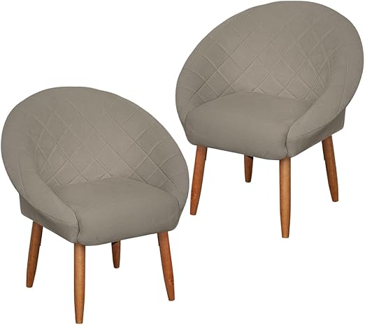 Poltrona Cadeira para Recepção sala de estar Sala de Leitura resistente reforçada tecido veludo pés madeira