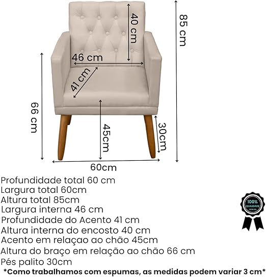 Kit 2 Poltronas Cadeira Decorativa para sala de estar recepção reforçada