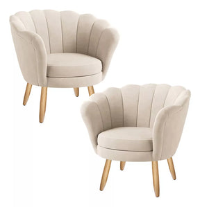 Poltrona Decorativa Pétala Veludo Pés Palito Desenho Do Tecido