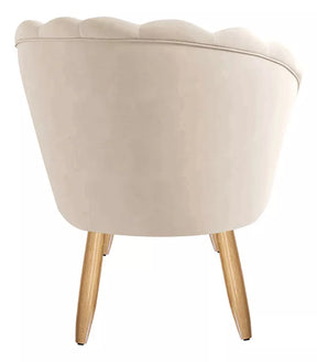 Poltrona Decorativa Pétala Veludo Pés Palito Desenho Do Tecido