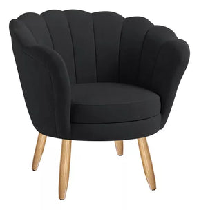 Poltrona Decorativa Pétala Veludo Pés Palito Desenho Do Tecido