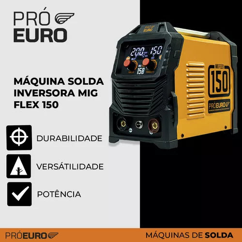 Máquina Solda Mig 150 Flex Tig Lift Mma Sem Gás Bivolt Cor Laranja/Preto Frequência 50 Hz/60 Hz 110V/220V