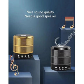 Mini Caixinha de Som Bluetooth Portátil WS-887 com Entrada USB, MP3, P2, SD e Rádio FM