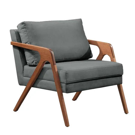 Poltrona Mona – Design Atemporal com Madeira Maciça e Conforto Sofisticado