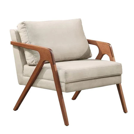 Poltrona Mona – Design Atemporal com Madeira Maciça e Conforto Sofisticado