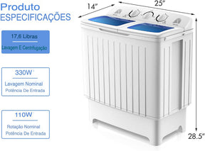 Máquina de lavar roupa portátil - A lavadora portátil que cabe no seu espaço e na sua rotina!
